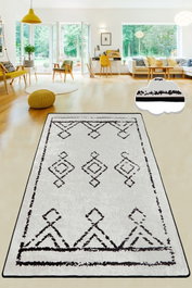 Conceptum Eaves Alfombra de Pasillo 80 x 150 cm Blanco y Negro